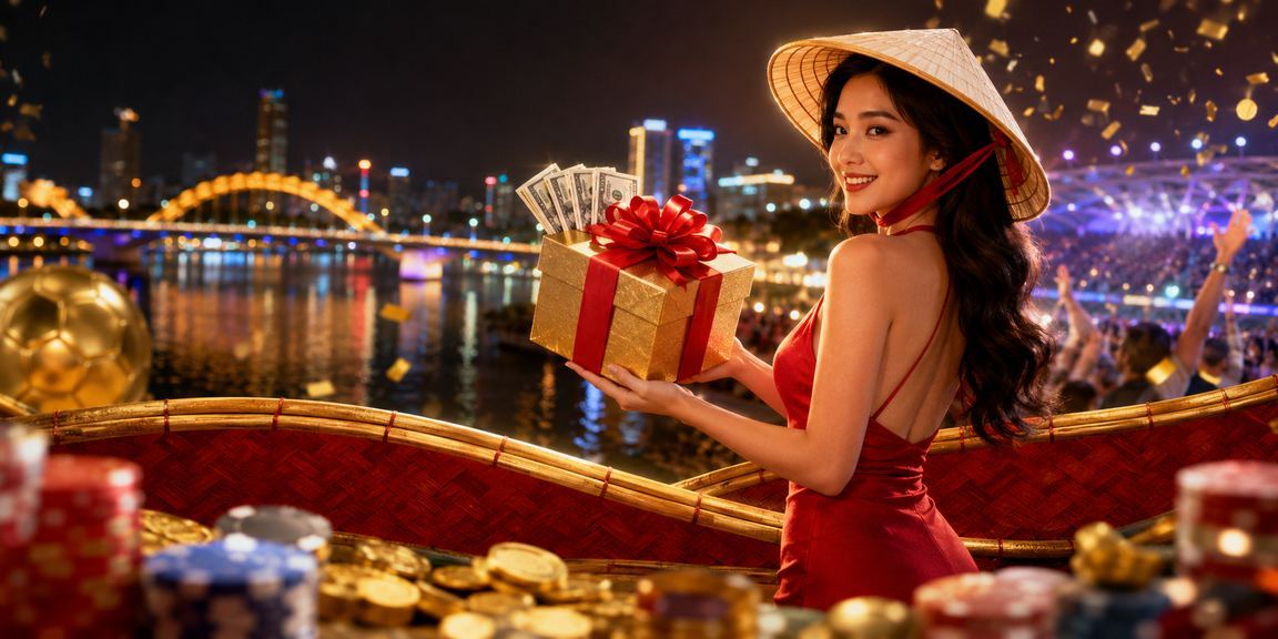 Thành viên nhận cashback bonus VIP tại Đà Nẵng với nón lá truyền thống Việt Nam