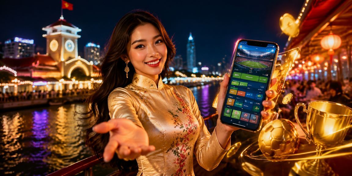 Người dùng nạp tiền casino trên điện thoại tại TP. Hồ Chí Minh với trang phục áo dài